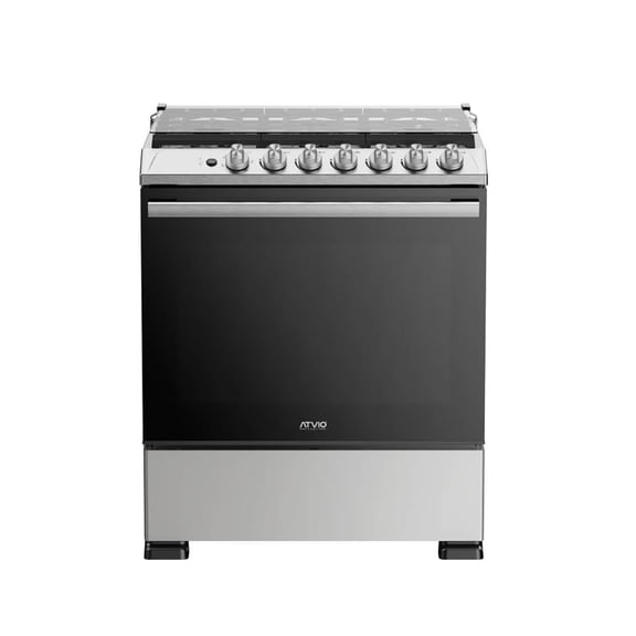 Estufa Atvio Piso 6 Quemadores Plateada con Capelo 30TMG6G101LS