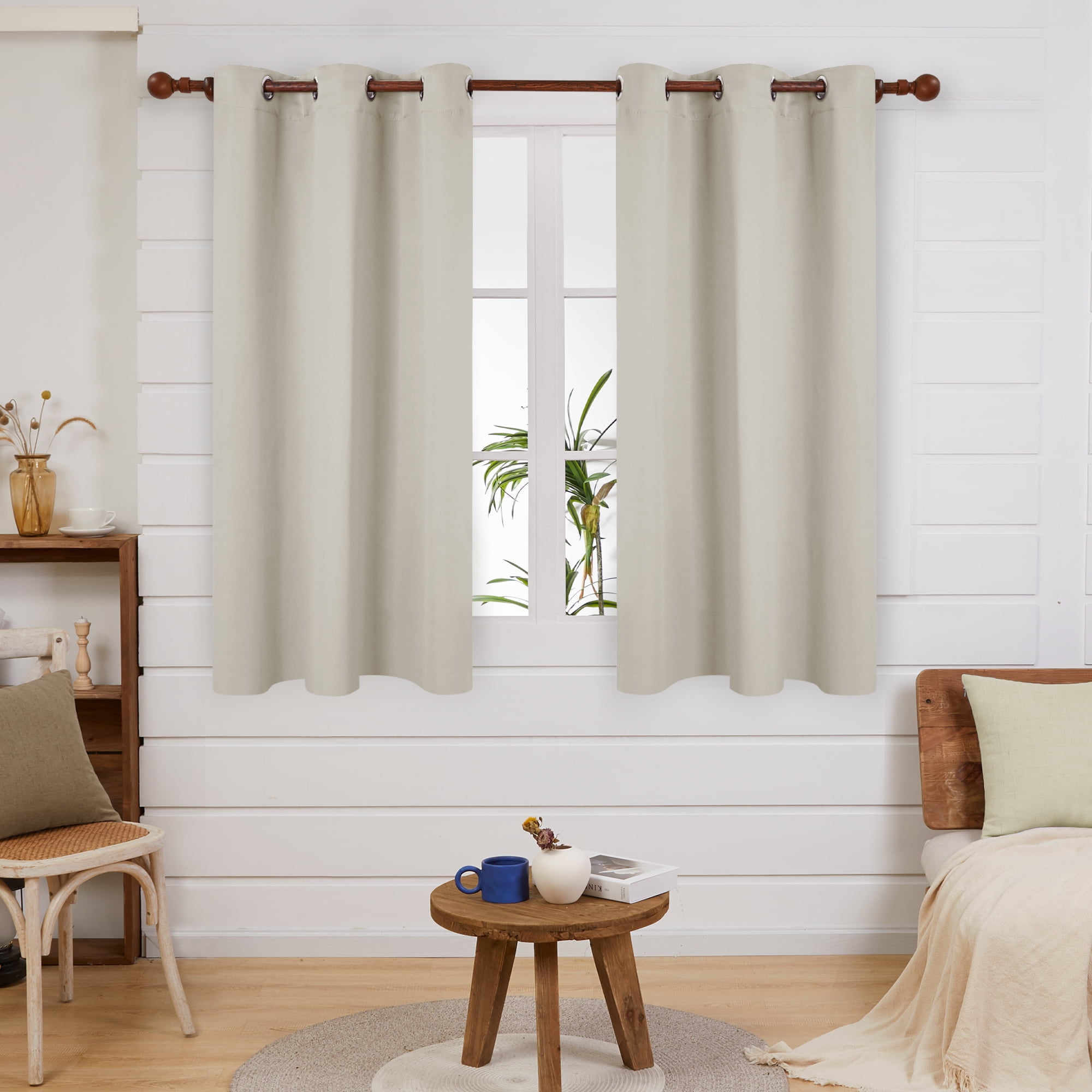 38x63 Inch Details about   Deconovo Blackout Curtains for Bedroom Set of 2 Panels with Tiebacks 