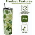 thumbnail image 6 of Tumbler Leaf - Plant Lover Gifts for Plant Lovers, Gardeners Women - Tropical Leaf Skinny Tumbler with Straw and Lid, plant lovers gift ideas- Palm Leaf Tumbler, Plant Insulated Tumbler/Travel Mug, 6 of 6