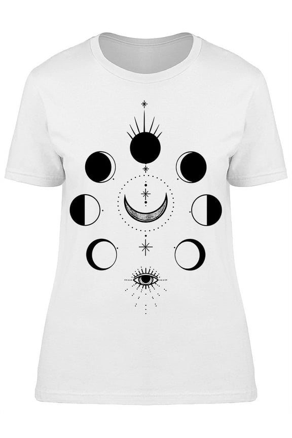 Phase Of The Moon T-Shirt Women -Image by Shutterstock, Female XX-Large