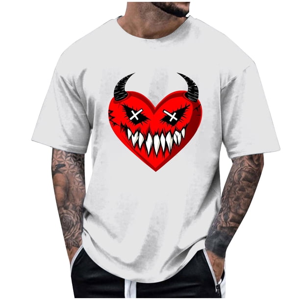 Blusas y camisas de manga corta y cuello redondo para hombre. Blusas/camisetas de manga corta con cuello redondo y estampado de Halloween para hombre. Blusa para hombre.