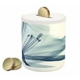 thumbnail image 1 of Flower Piggy Bank, Close Look to Flora Arrangement X-ray Effect Nature Image Art Print, Ceramic Coin Bank Money Box for Cash Saving, 3.6" X 3.2", Teal White, by Ambesonne, 1 of 4