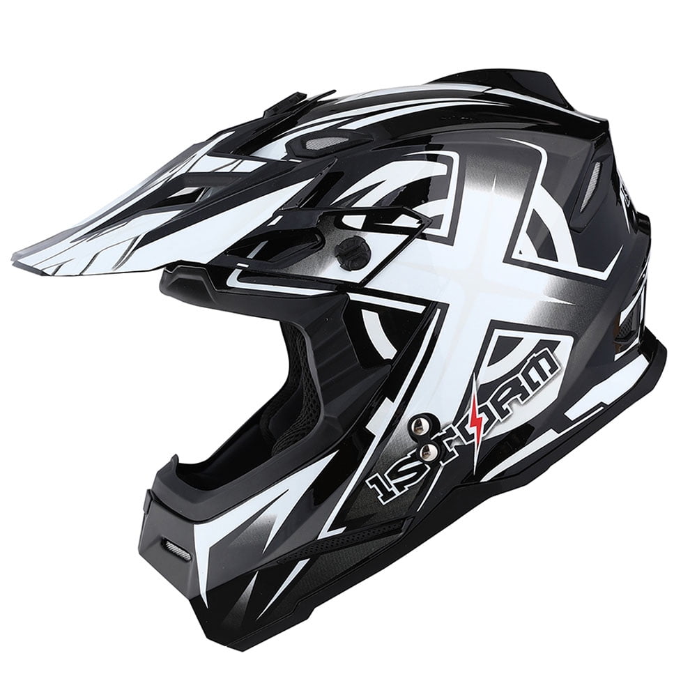 Details about   1Storm Adult DOT Motocross Helmet MX BMX Bike Matt Black+MX Glove+MX Goggles 