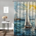 thumbnail image 2 of PRATYUS Sailboats Ocean Lighthouse Modern Waterproof Shower Curtain Set with Hooks and Various Sizes for Country Cottage & Farmhouse Bathroom Decor 100% Polyester Fiber Chic Bathroom Decor 36x72, 2 of 7
