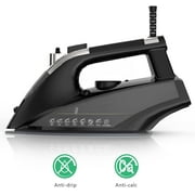 Moosoo Steam iron, 1800W iron for Clothes with Rapid Heating Ceramic Coated Soleplate, Self-Cleaning, Auto-Off