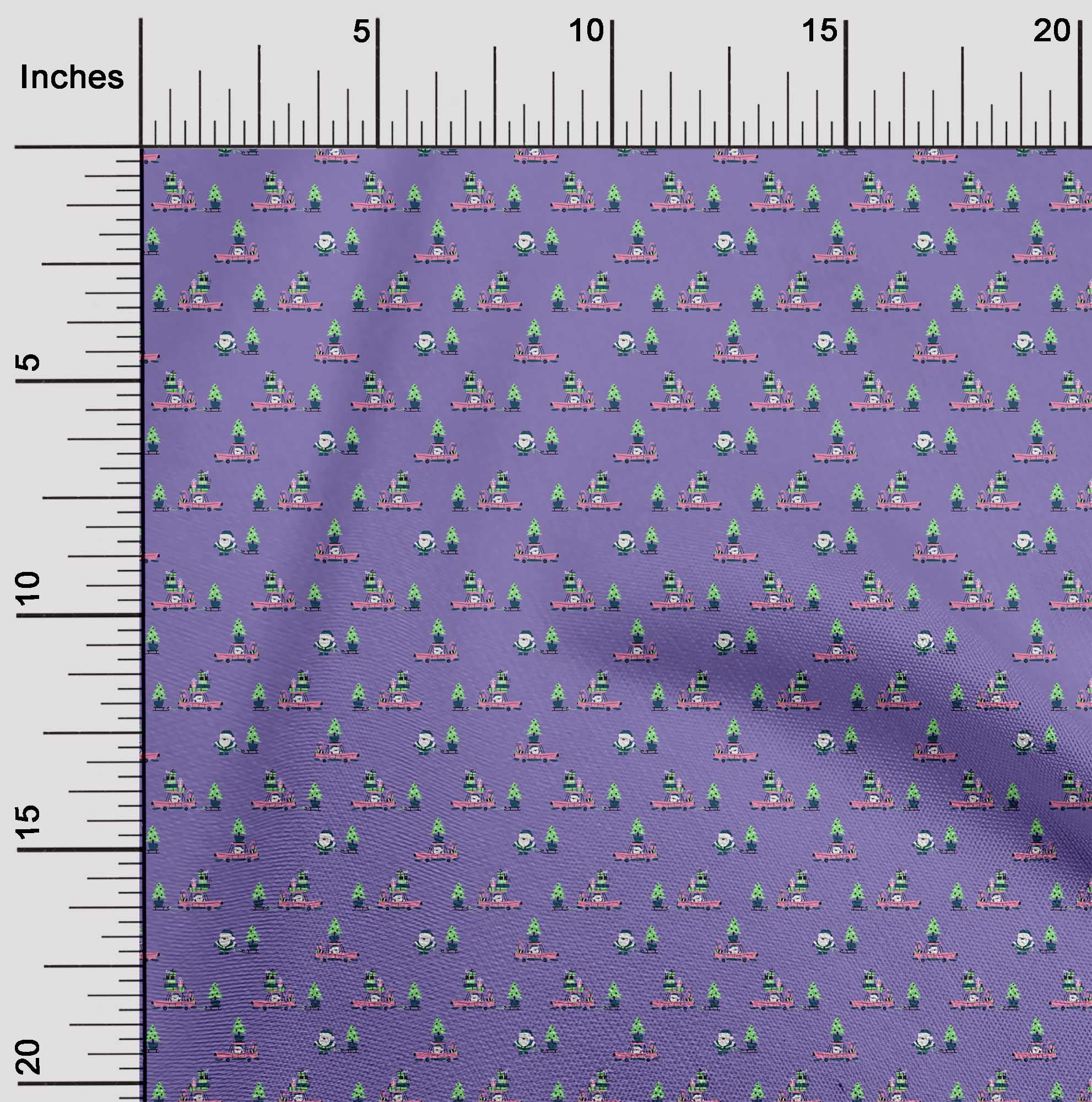 oneOone Cotton Jersey Violet Fabric Christmas Sewing Material Print Fabric By The Yard 58 Inch Wide