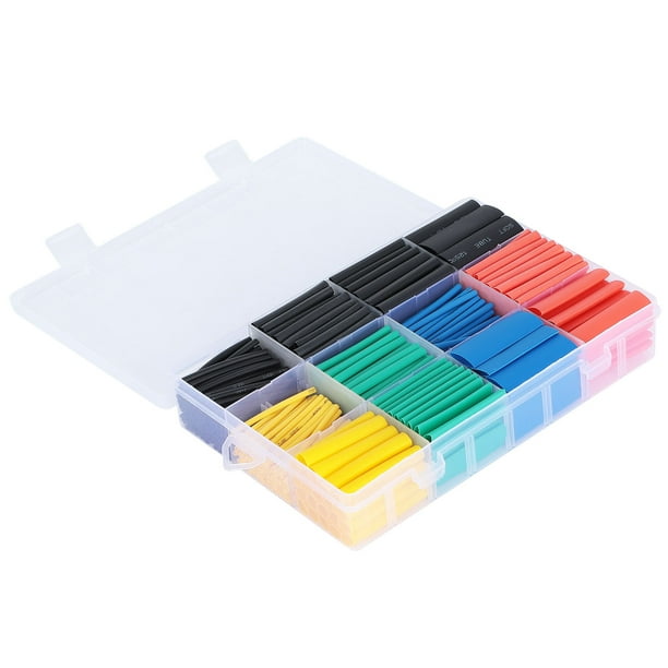 Juego de 530 unidades de protección de aislamiento de tubos termorretráctiles retráctiles de colores