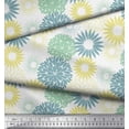 thumbnail image 3 of Soimoi White Japan Crepe Satin Fabric Artistic Flower Mandala Printed Fabric 1 Yard 42 Inch Wide, 3 of 3