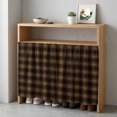 thumbnail image 6 of Brown Black Buffalo Plaid Cabinet Curtains for Kitchen 35"Wx35"L, Country Rustic Classic Farmhouse Checkered Laundry Sink Cabinets Magic Tape Short Curtain Privacy Panel for Bathroom Vanity Cabinets, 6 of 9