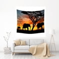 thumbnail image 3 of EREHome Sunset Elephants Walking Under Tree Wall Hanging Tapestry Wall Art Tapestry 51x60 Inches, 3 of 3