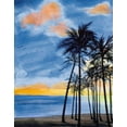 thumbnail image 2 of Baliko, Linda 26x32 White Modern Wood Framed Museum Art Print Titled - Blue Tropic Nights II, 2 of 4