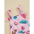 thumbnail image 5 of KelaJuan Kids Girls Romper, Summer Sleeveless Square Neck Floral Print Jumpsuit Bell-Bottomed Pants, 5 of 8