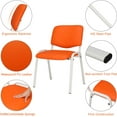 thumbnail image 6 of VINGLI Orange Waiting Room Chairs, 5-Pack PU Church Chairs Conference Room Chairs Stackable Chairs, Office Guest Chairs & Reception Chairs Stacking Chairs for Meeting,Office Lobby, Simple&Space-saving, 6 of 9