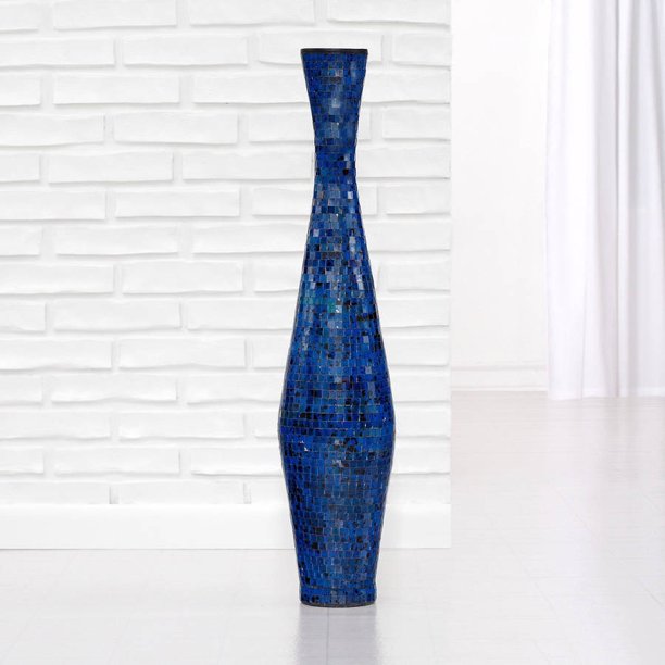 Ocean Blue Mosaic Vase