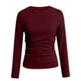 thumbnail image 6 of VgaVtl Long Sleeve T-Shirts Womens Plus Size Plus Size Womens Tops Red Workout Layering Slim Solid Color Casual Basic Tops,L, 6 of 6