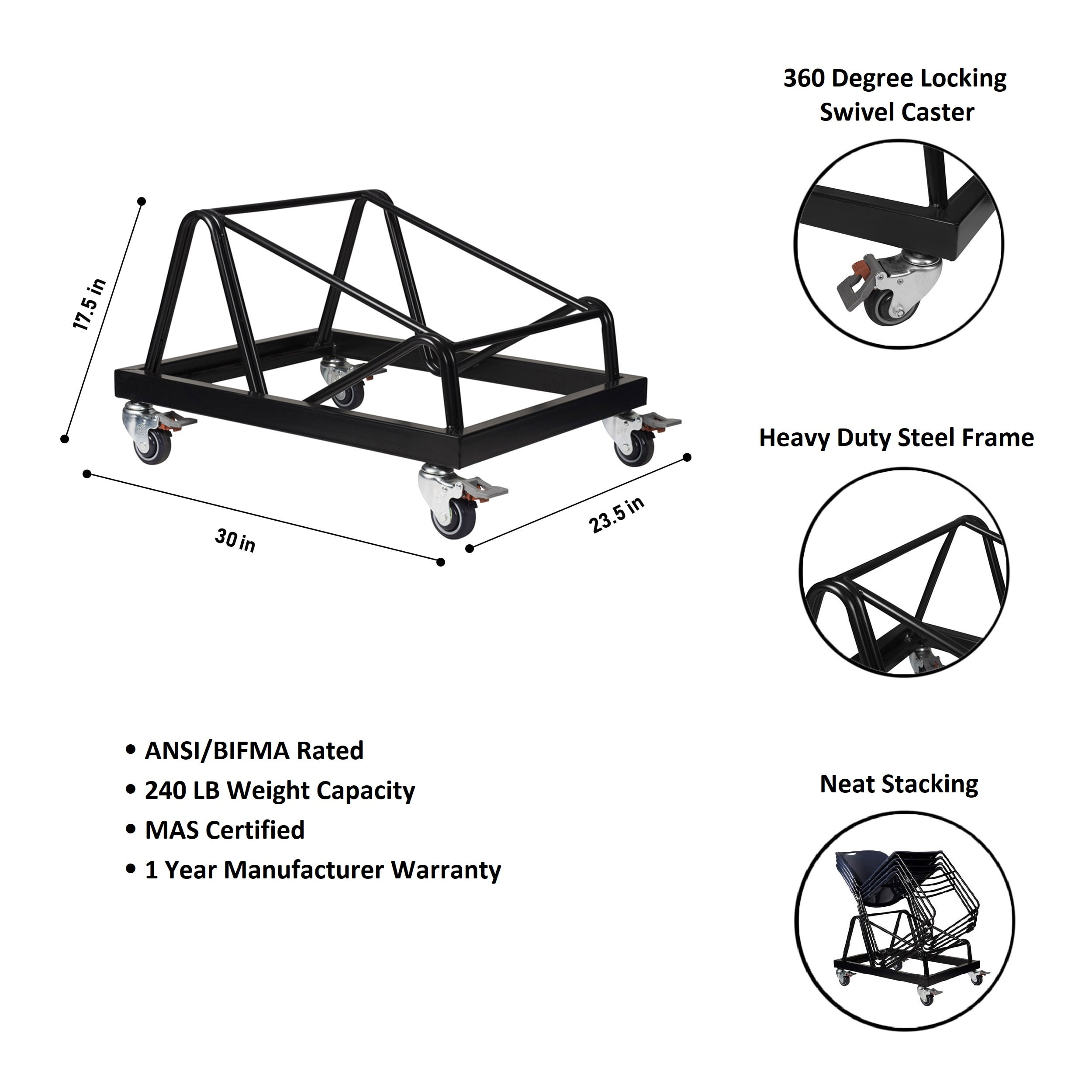 Hampden Furnishings Dolly For Naomi Basics Series for Stack Chairs