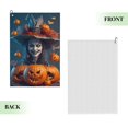 thumbnail image 2 of Honeii Modern Style Pumpkin Witch Print Golf Towel, Golf Towels for Golf Bag with Carabiner Clip, Tri-fold Waffle Pattern Golf Towel, 2 of 6