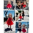 thumbnail image 6 of Oudiya Toddler Girls Tutu Red Party Dress Tulle Ruffle Hem Cami Summer Dress for Kids 2-6Y, 6 of 7