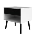 thumbnail image 4 of Tvilum Diana 1 Drawer Bedroom Nightstand with 1 Shelf for Adults, White/Black Matte, 4 of 15