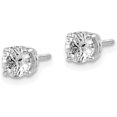thumbnail image 2 of 14kw White Gold .75ct SI3 G-I Diamond Stud Thread on/off Post Earrings - 4.5mm Natural Diamonds, 2 of 4