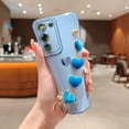 thumbnail image 4 of Samsung Galaxy S21 5g Phone Case with Heart Bracelet Chain Strap Luxury Plating Cute Love Hearts Cover with Aesthetic Hearts Hand Chain for Women Camera Protection Shockproof Bumper (Blue), 4 of 10