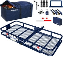 Mockins 60"x30"x6" Navy Tow Hitch Cargo Carrier with 30 Cu.Ft. Navy Cargo Bag, License Plate Holder, Stabilizer, Locks and Straps