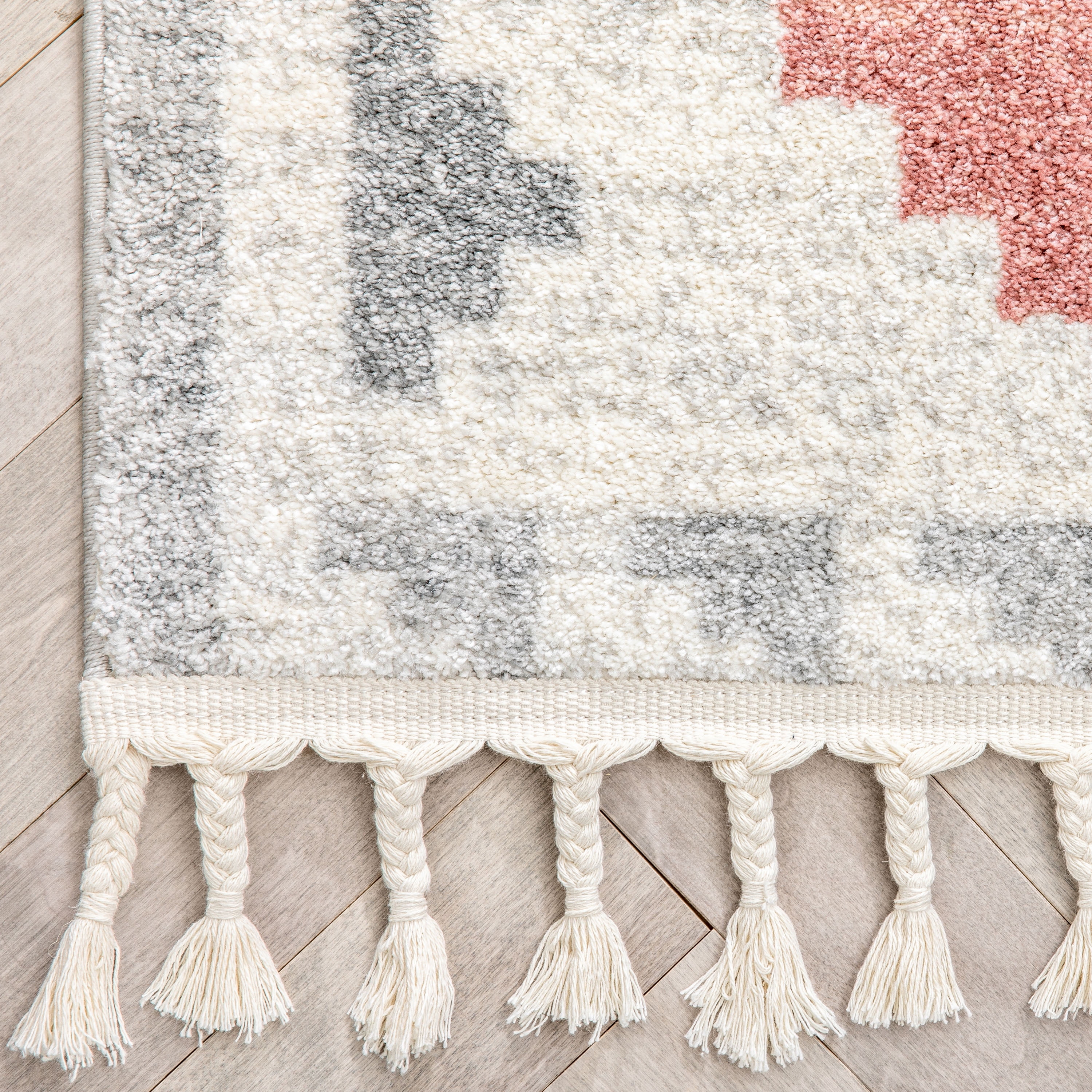 Well Woven Serenity Ada Moroccan Tribal Geometric Blush 5'3" x 7'3" Area Rug