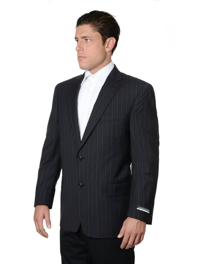 Austin Reed Mens Pure Wool Striped Suit Separate Coat 54 XL, Black