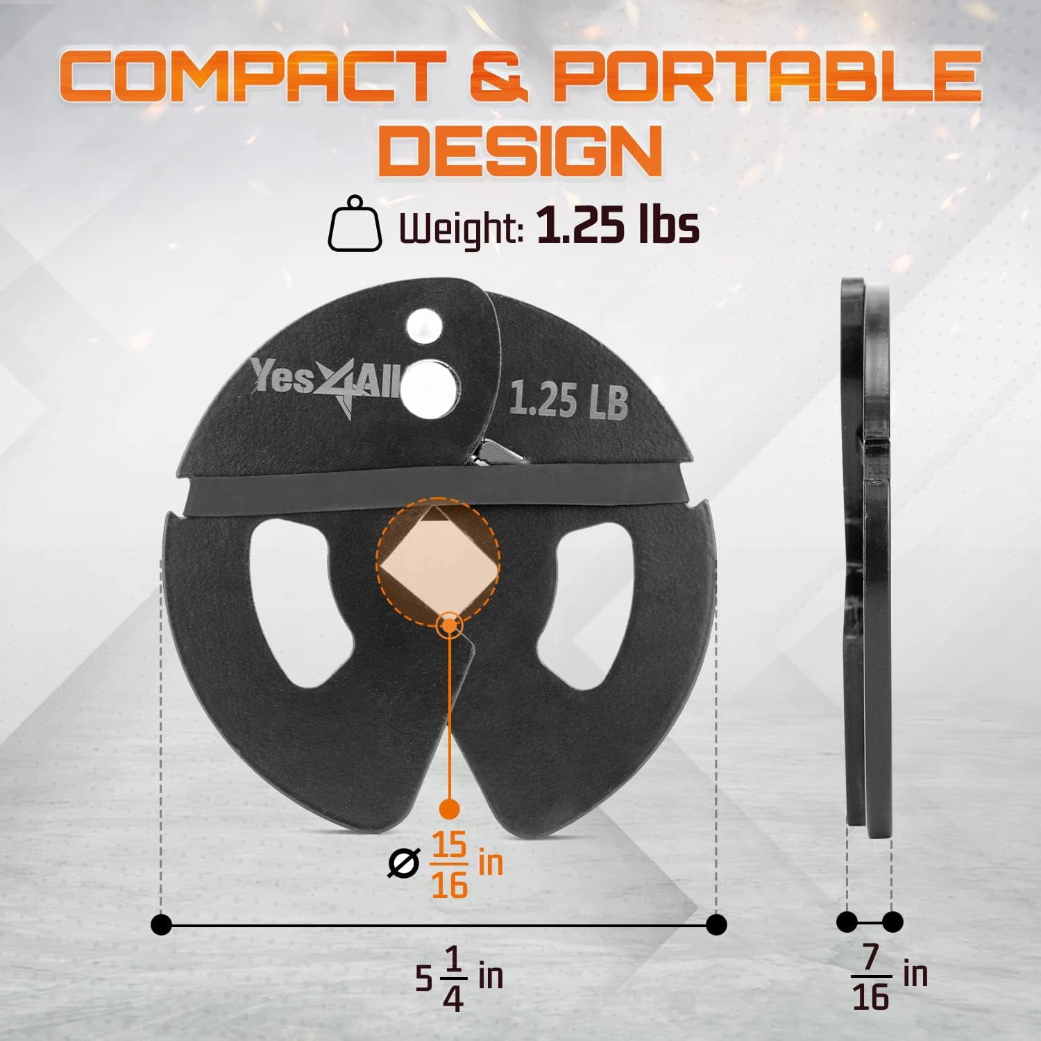 Yes4All 1.25Lb Dumbbell Fractional Weight Plates 2 Pieces - Designed For Dumbbell Training, Micro Loading, And Body Workout
