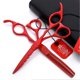 thumbnail image 1 of Juego de tijeras de peluquería profesionales de 15 cm (6 pulgadas), multicolor, con hojas afiladas de precisión, color rojo., 1 of 5