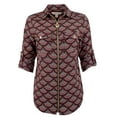 thumbnail image 2 of MICHAEL Michael Kors Womens Zipper Adjustable Sleeves Blouse Purple XS, 2 of 4