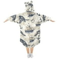 thumbnail image 2 of joogoo Wearable Blanket Hoodie for Retro Sea Turtle Sailboat Oversized Sherpa Hooded 3-14 YR M, 2 of 7