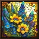thumbnail image 1 of (B7280) Pintura Cristal Girasol Con Diamantes Serie Flores Y Plantas Resina 40*40CM, 1 of 9