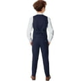 thumbnail image 4 of Lycody 3pcs Boys Slim Fit Vest Pants Bowtie Suits for Teen and Kids Slim Fit Boys Tuxedo Double Breasted Wedding Ring Bearer Outfit, 4 of 5