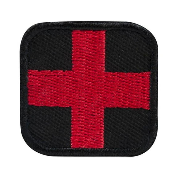 1 1/2" First Aid Patch, Red with Black Trim