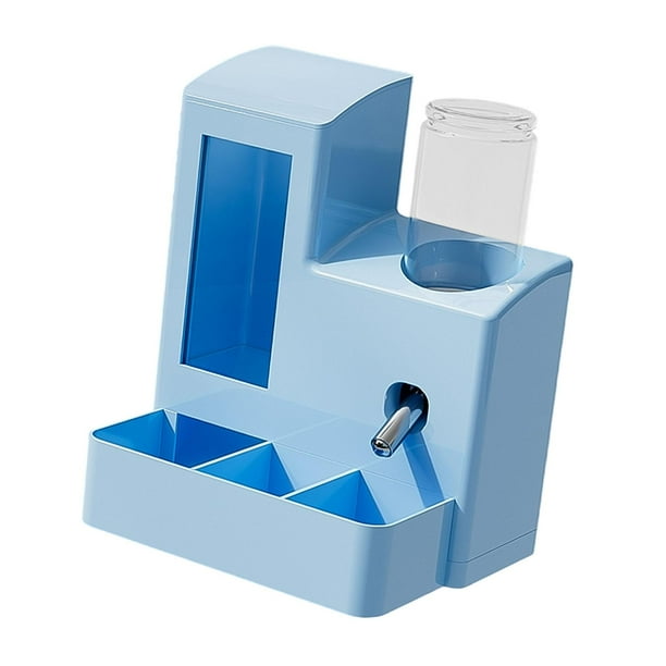 Alimentador automático 3 en 1 para hámsteres, dispensador automático, accesorios para mascotas, portátil Botella azul de 80 ml