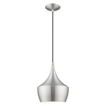 Livex Lighting Waldorf 1-Light Metal Single Pendant in Brushed Aluminum