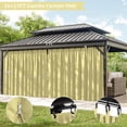 thumbnail image 3 of Pakunoda 14' X 6.5' Gazebo Universal Replacement Privacy 4-Panel Curtains, Waterproof Outdoor Curtains Light Yellow Sidewall with Zipper for Patio 12' X 16' Gazebo Garden Backyard, Curtain Only, 3 of 8