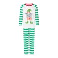 thumbnail image 2 of Elippeo Christmas Pajamas for Family Long Sleeve Elf Letter Print Tops + Striped Pants Set Sleepwear, 2 of 10