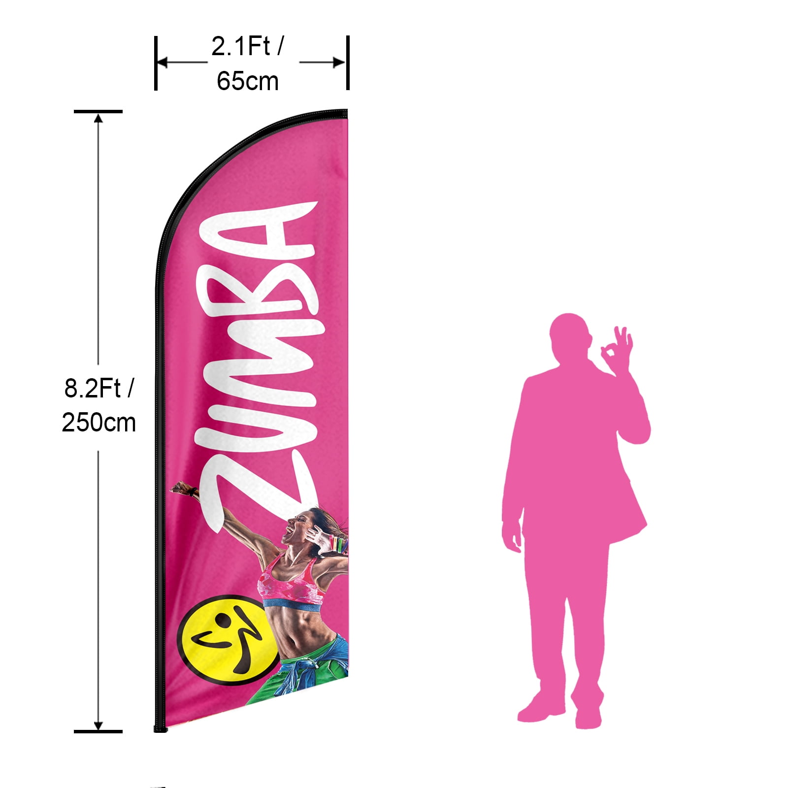 Zumba Sign Feather Flag,8FT Zumba outdoor advertising flag, Zumba Business Sign,Zumba Swooper Flag（FLAG ONLY）
