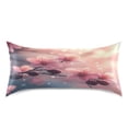 thumbnail image 3 of Dailycode Satin Pillow Case Standard Silk Pillow Cover for Hair and Skin Envelope Closure Pink Peach Blossoms 20"x26", 3 of 9