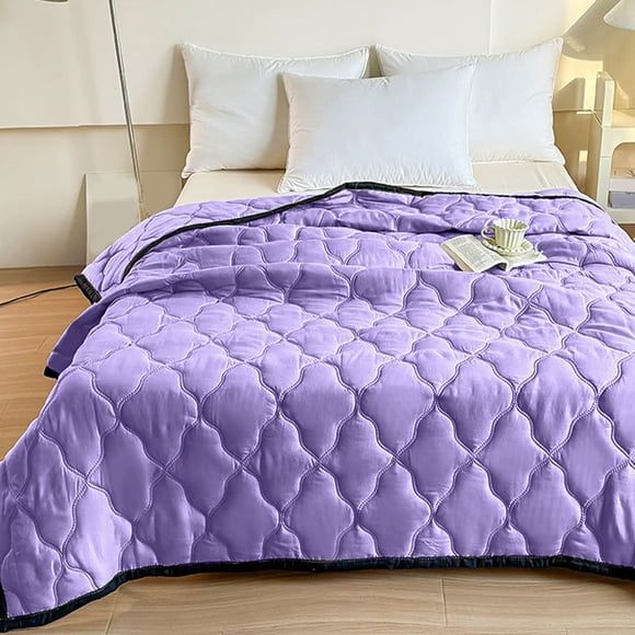 CaiYueKe Cooling Blanket for Hot Sleepers, Ice Silk Summer Quilt, Breathable Air Conditioning Comforter, Temperature Regulating Bedding, Lightweight Washable Cool Feeling Blanket for Adults
