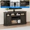 thumbnail image 5 of Dextrus TV Stand for 70" TV with Mount, Farmhouse Entertainment Center with Power Outlets & Sliding Barn Doors, Dark Rustic Oak, 5 of 10