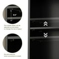 thumbnail image 3 of IRONCK 74.8" Tall Narrow Bookcase, 6 Tiers Open Adjustable Shelf and 1 Storage Cabinet for Home Office, Black, 3 of 6