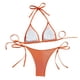 thumbnail image 5 of Tankini para mujer, bikini liso sin espalda, de dos piezas, estilo vendaje, para playa, dos piezas, tankini, 2 piezas, 5 of 9