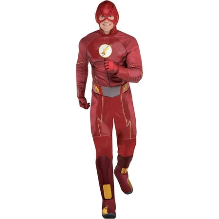 The Flash TV Show Light-Up The Flash Muscle Costume for Adults, Standard Size