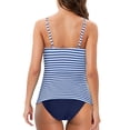 thumbnail image 5 of OKBOP Tankinis,Thong Bikini Conservative Print Strappy Back Tankini Set Two Piece Swimdress Monokini Swimsuits for Women Summer Clearance, 5 of 9