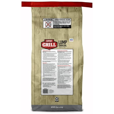 Expert Grill Lump Charcoal, All Natural Hardwood Charcoal, 8 lbs