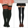 thumbnail image 4 of Zando 3 Pairs Womens Plus Size Thigh High Socks Striped Over knee high socks for women long socks leg warmers A, 4 of 6
