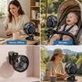 thumbnail image 2 of MOSENSE Portable Clip On Fan Battery Operated, 3 Speed Quiet 360° Rotatable Personal Fan, USB Rechargeable Battery Operated Cooling Fan for Desk, Home, Office, Stroller, Camping, Black, 2 of 6